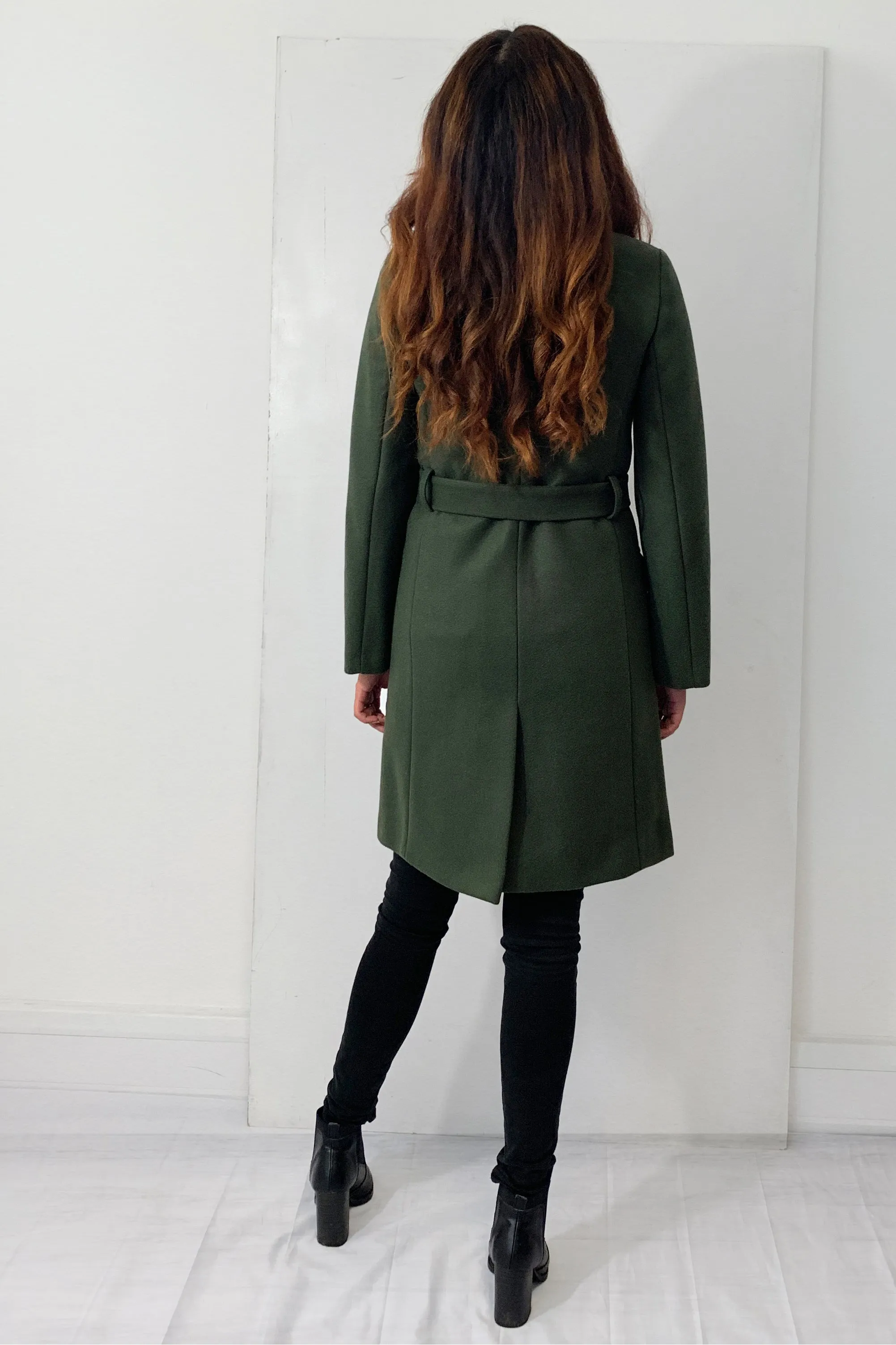 Green Classic Belted Smart Coat