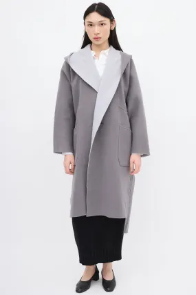 Grey & Light Blue Wool Reversible Coat