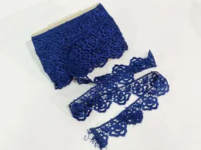 Guipure Lace Trim - Royal Rose