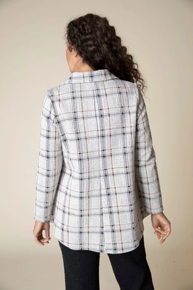 Habitat 32847 Windowpane Plaid Knit Swing Jacket