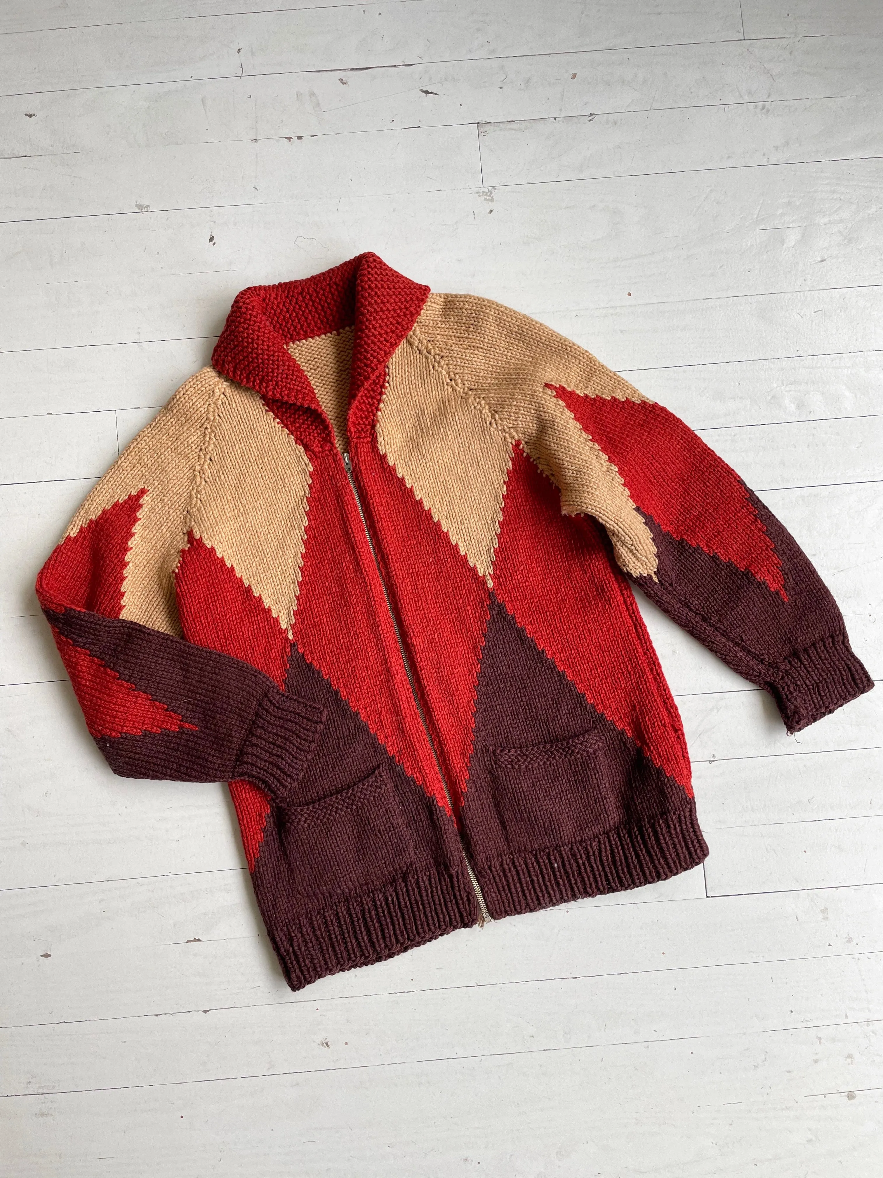 Handknit Wool Cowichan Sweater