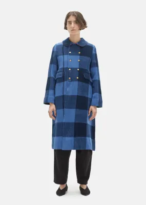 Handwoven Checkered Wool Coat