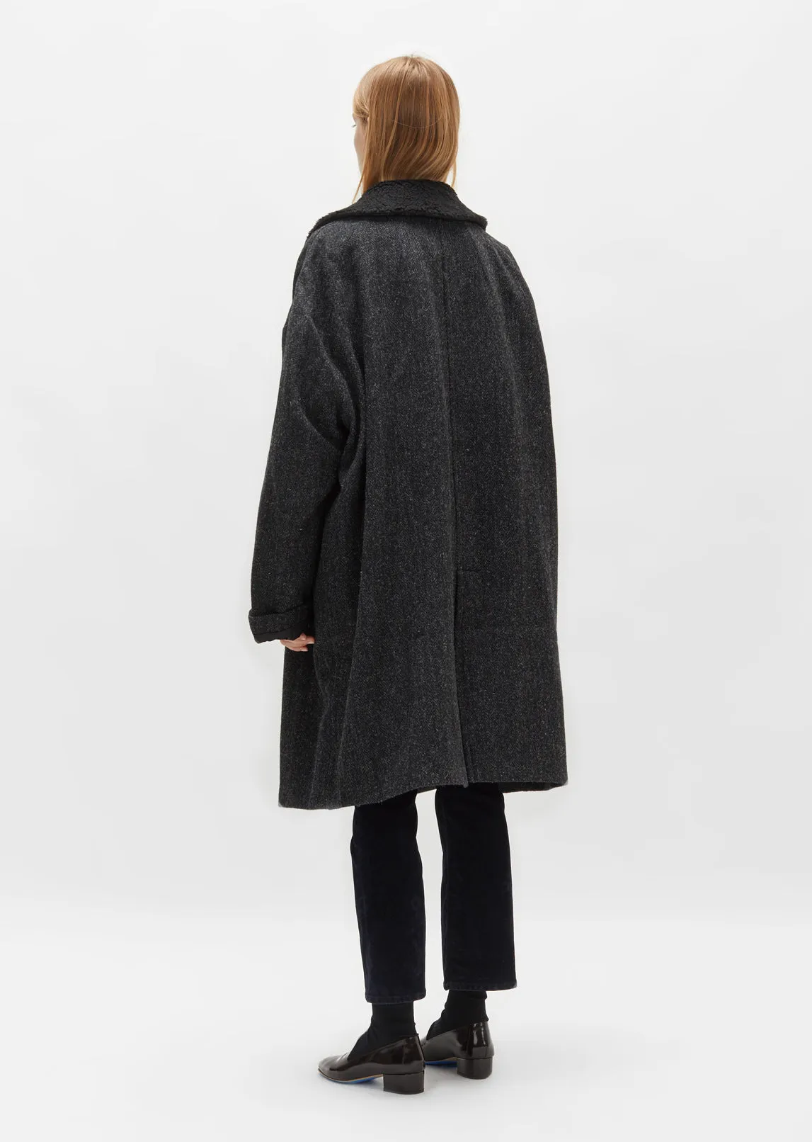 Herringbone Sherpa Raglan Coat