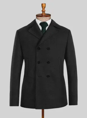 Highlander Black Tweed Pea Coat