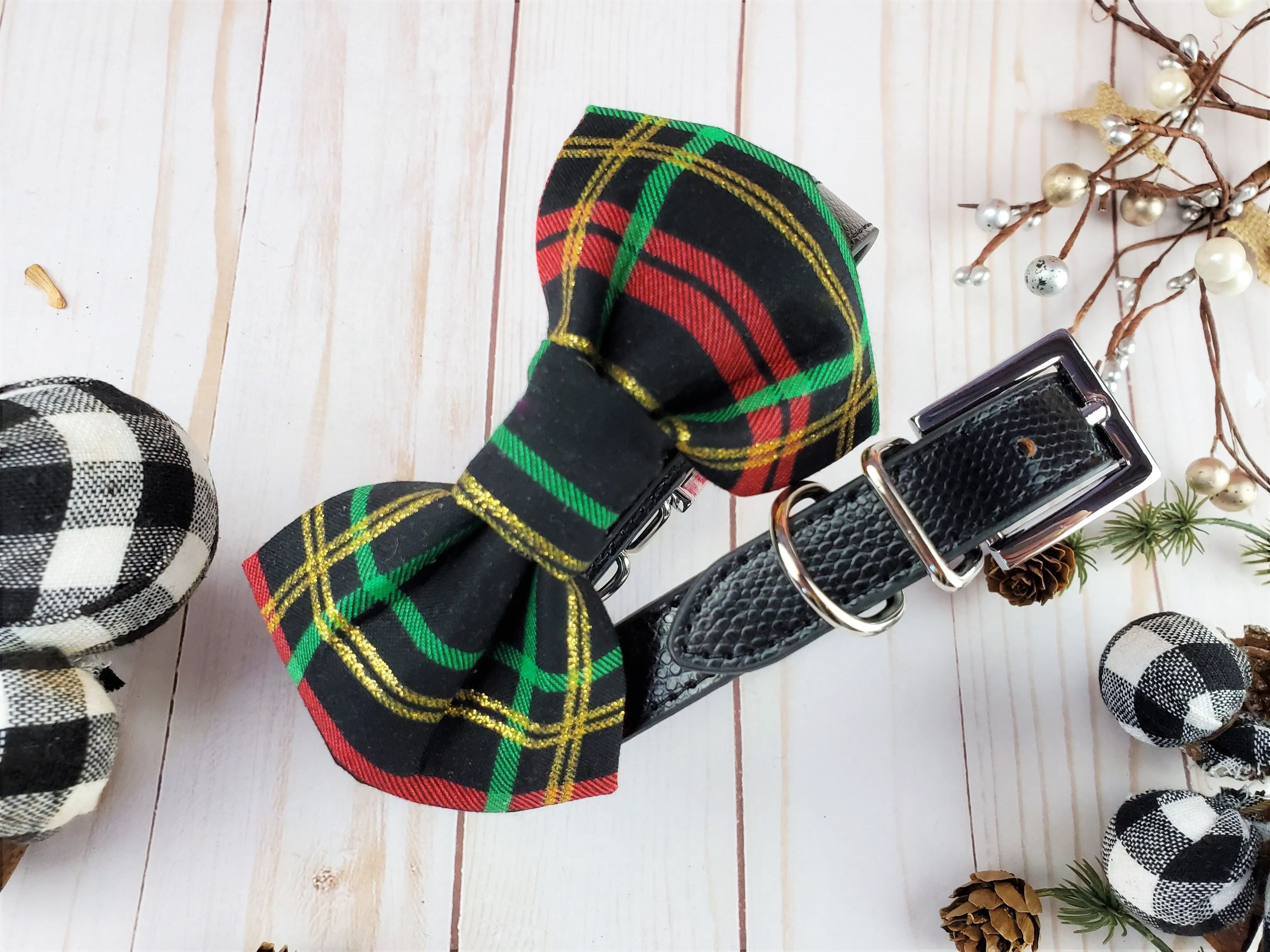 Holliday Bowtie Collar | Regal Plaid