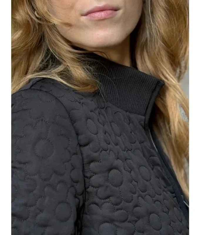 Ilse Jacobsen Floral Quilted Jacket - Black