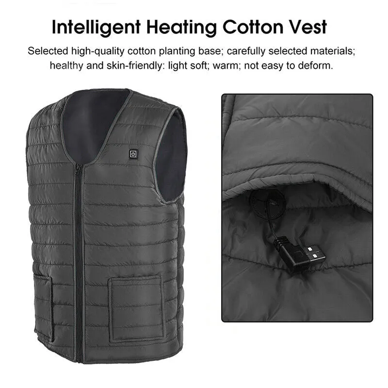 Intelligent Heated Vest USB Thermal Warm Water-Resistant Unisex