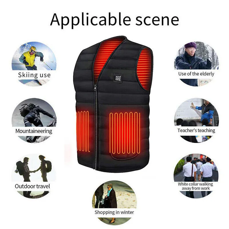 Intelligent Heated Vest USB Thermal Warm Water-Resistant Unisex