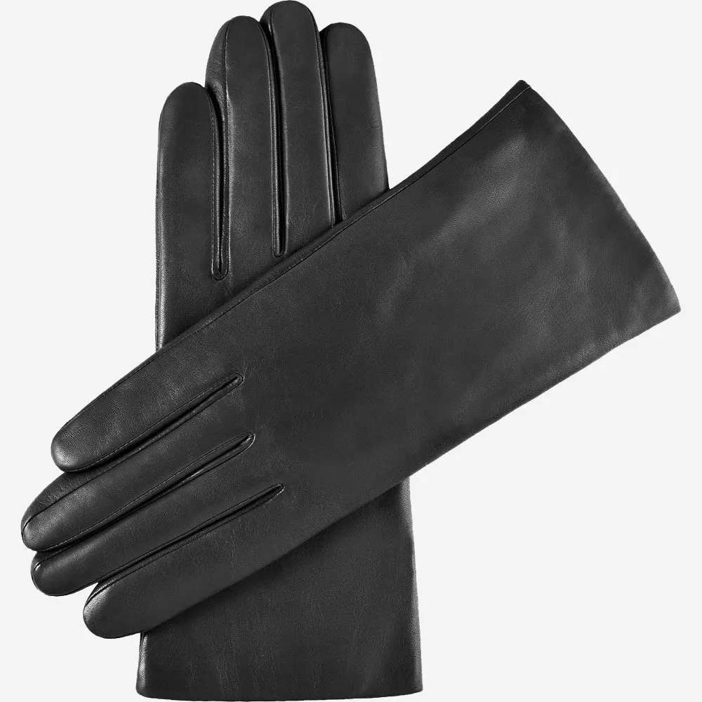 Isabella (black) - Italian lambskin leather gloves with cashmere lining