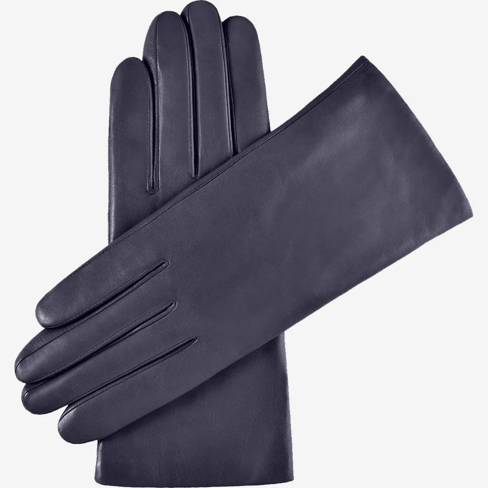 Isabella (navy) - Italian lambskin leather gloves with cashmere lining & touchscreen feature