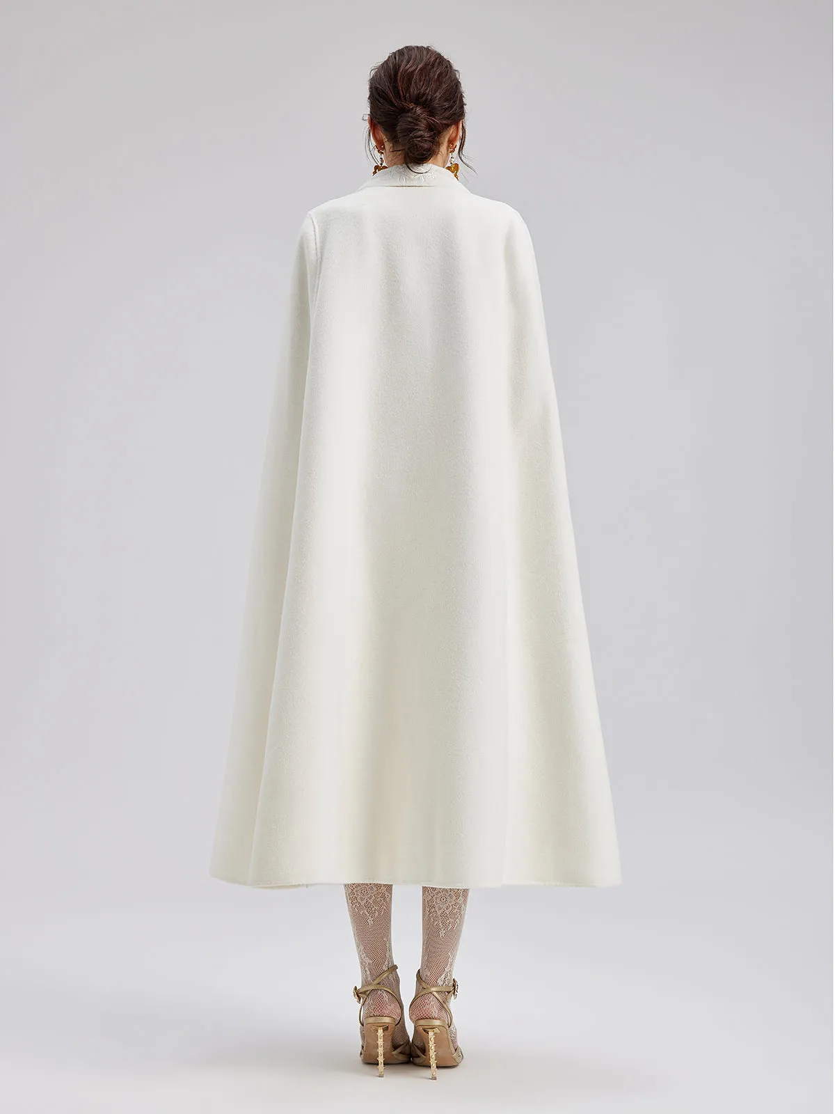 Italian Cashmere Embossed Wool Cape