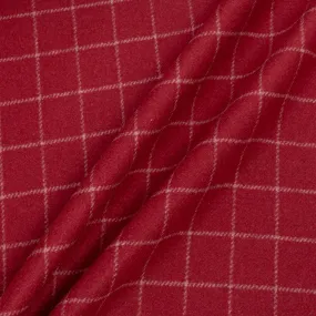 Ivory Checkered Maroon Wool Blend