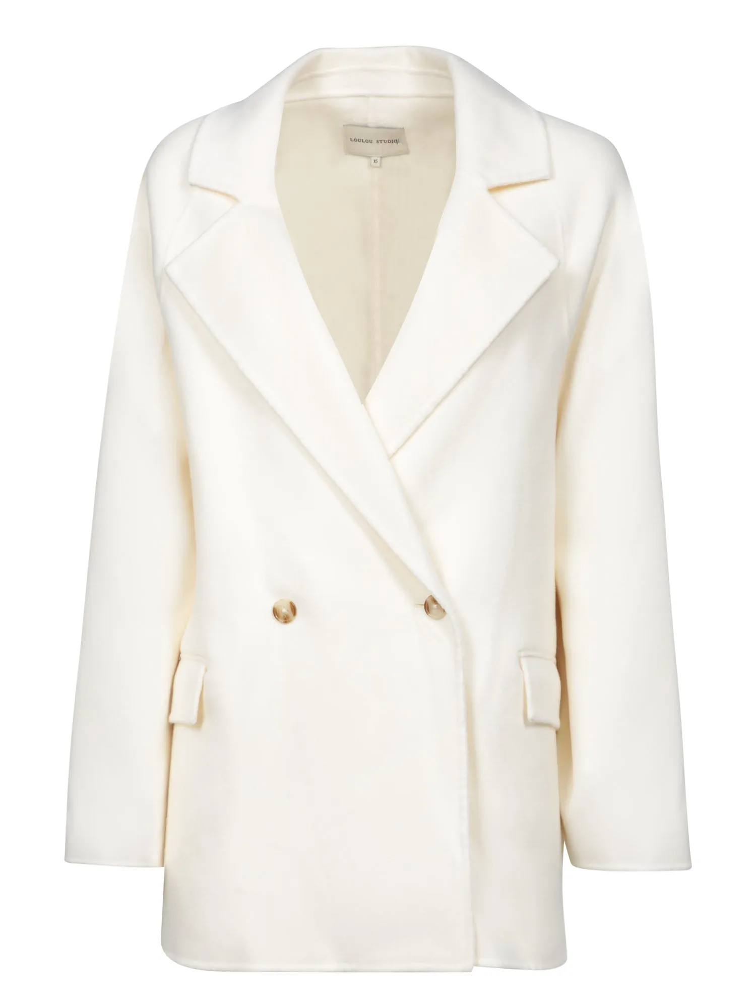 Ivory Short Wool-Cashmere Coat