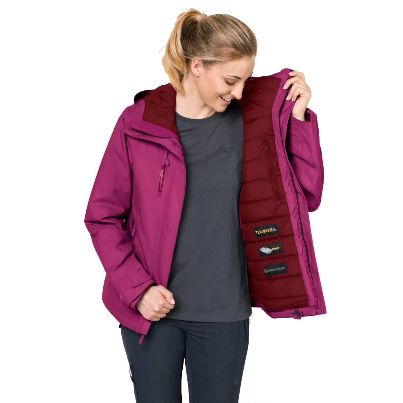 Jack Wolfskin Womens Troposphere Jacket - Fuchsia