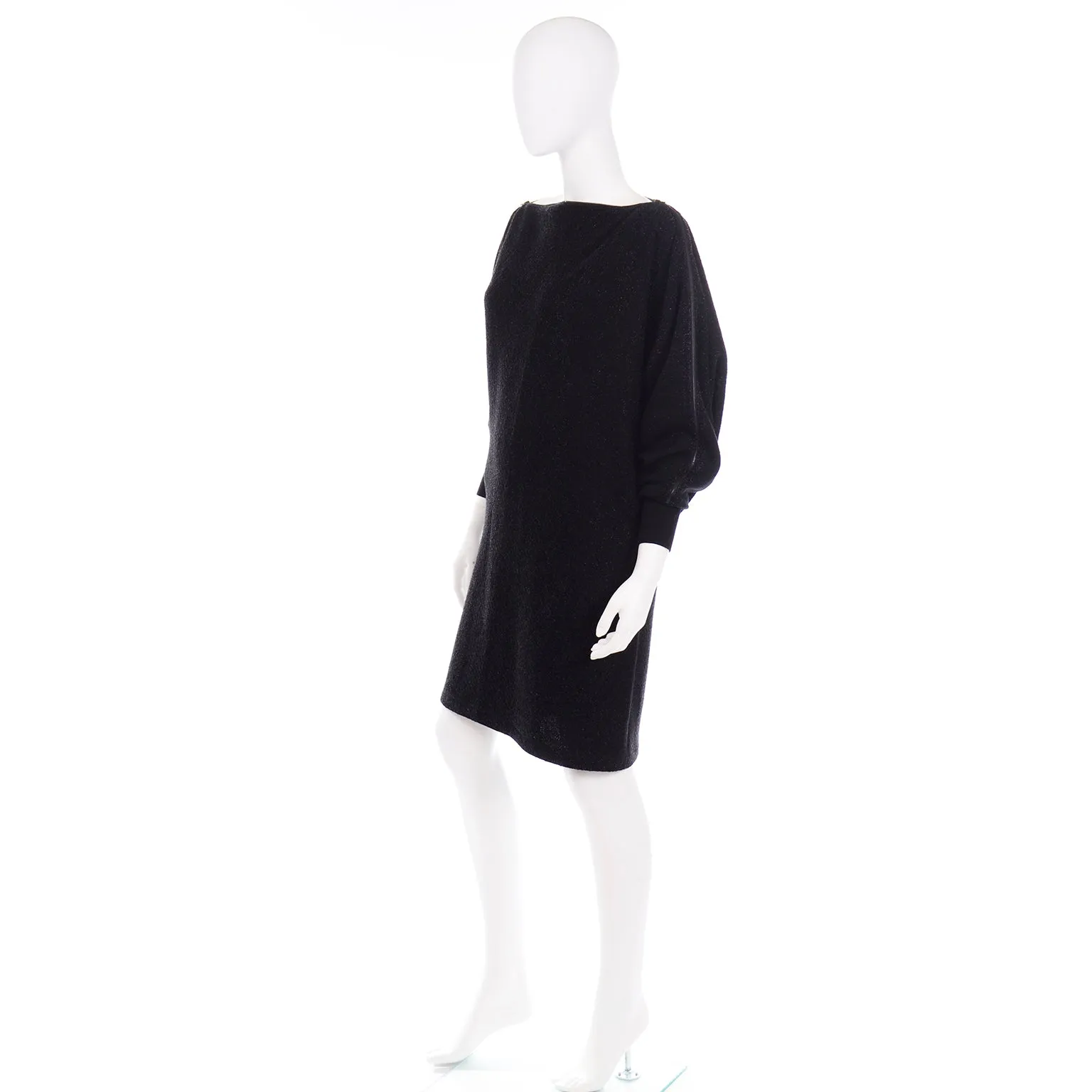 Jean Paul Gaultier Maille Femme Black Sparkle Knit Dress w Zipper Detail