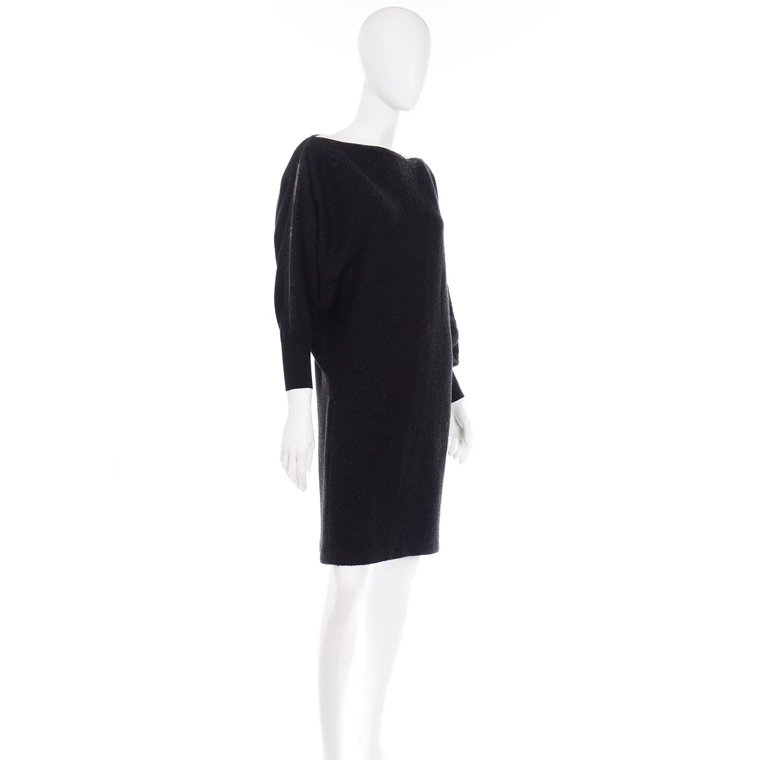 Jean Paul Gaultier Maille Femme Black Sparkle Knit Dress w Zipper Detail