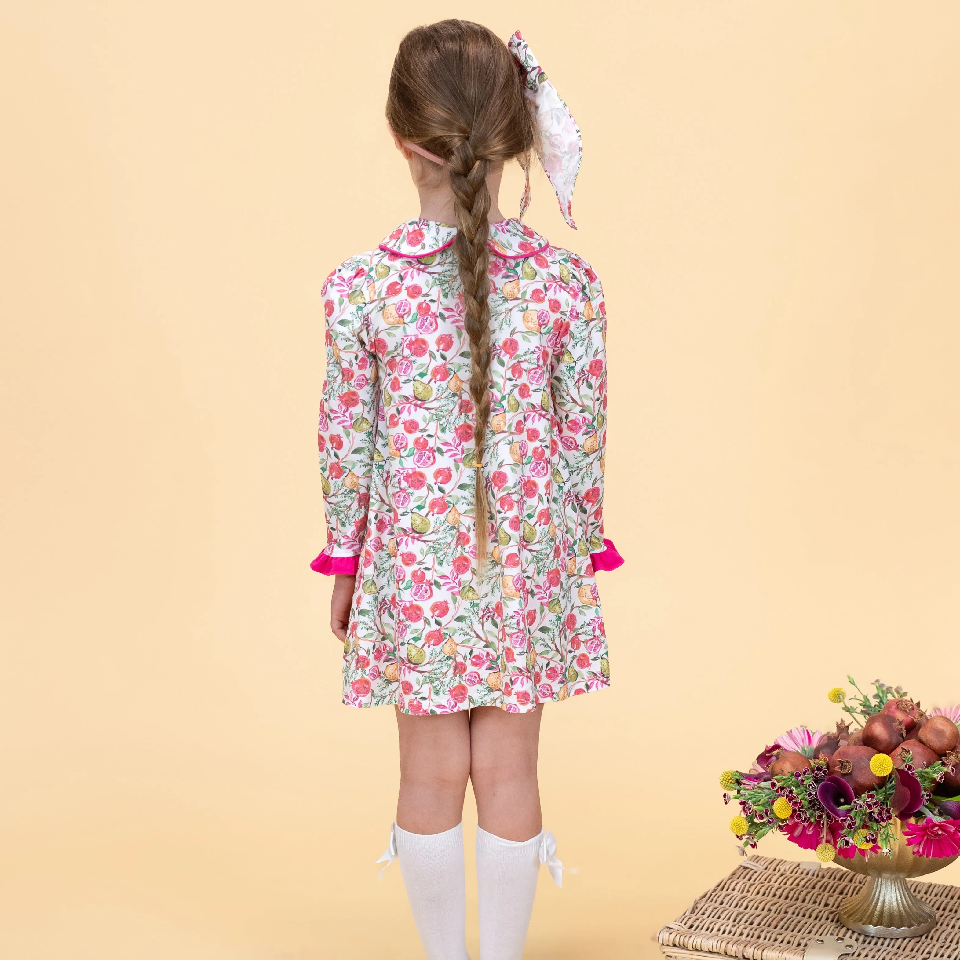 Juliette Girl Dress - White Pomegranate