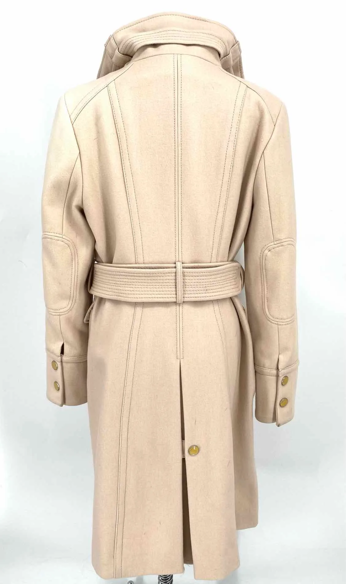 Kenneth Cole Women's Ivory Belted Wool Blend Size 10 Coat