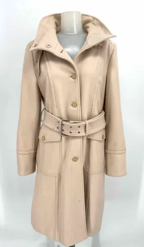 Kenneth Cole Women's Ivory Belted Wool Blend Size 10 Coat