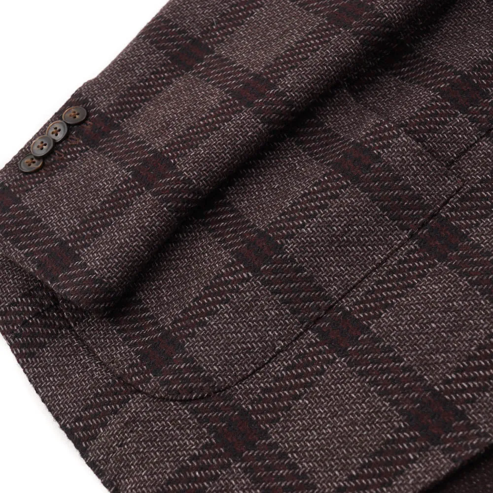 L.B.M. 1911 Brown-Burgundy Check Sport Coat