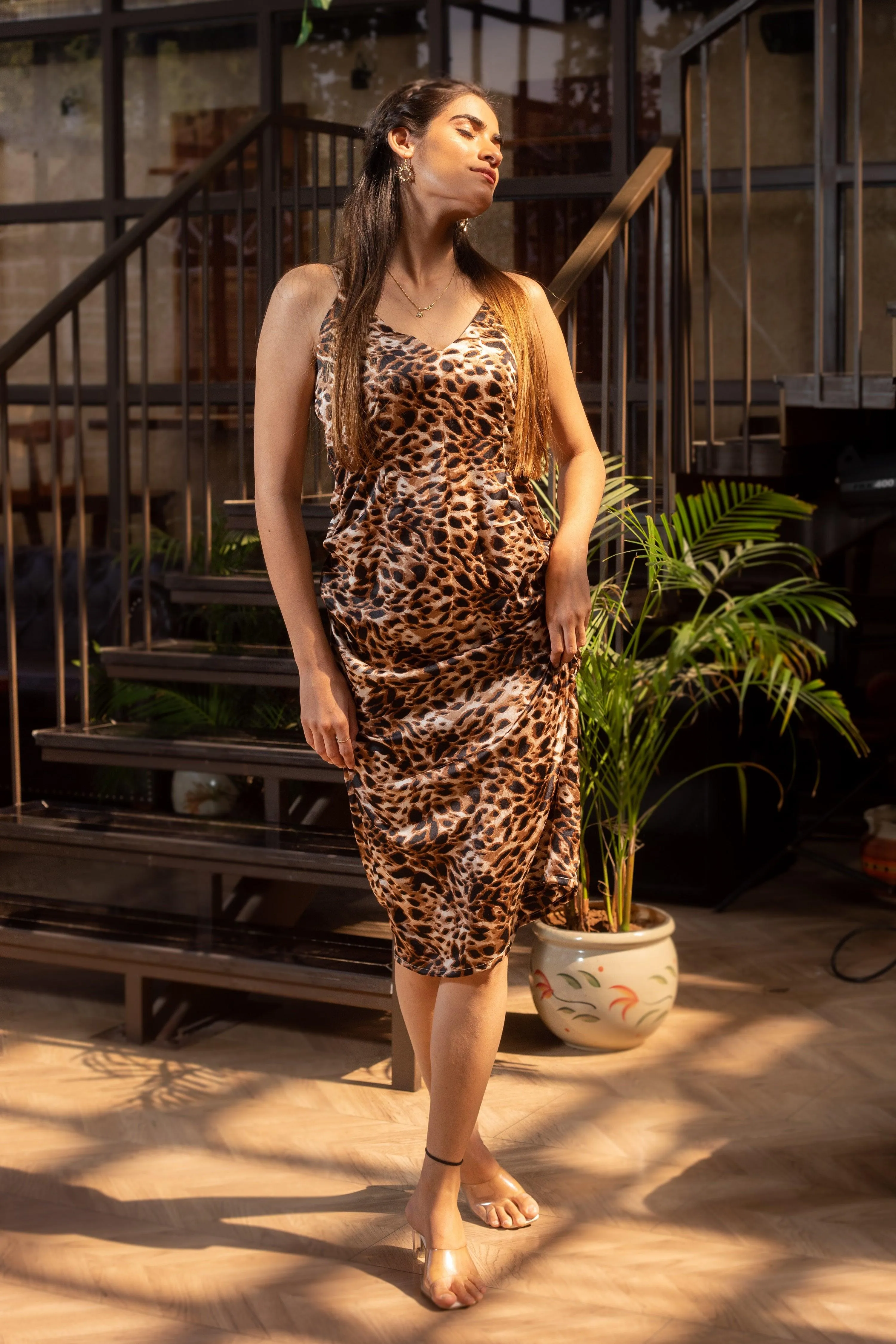 LEOPARD FIRE DRESS