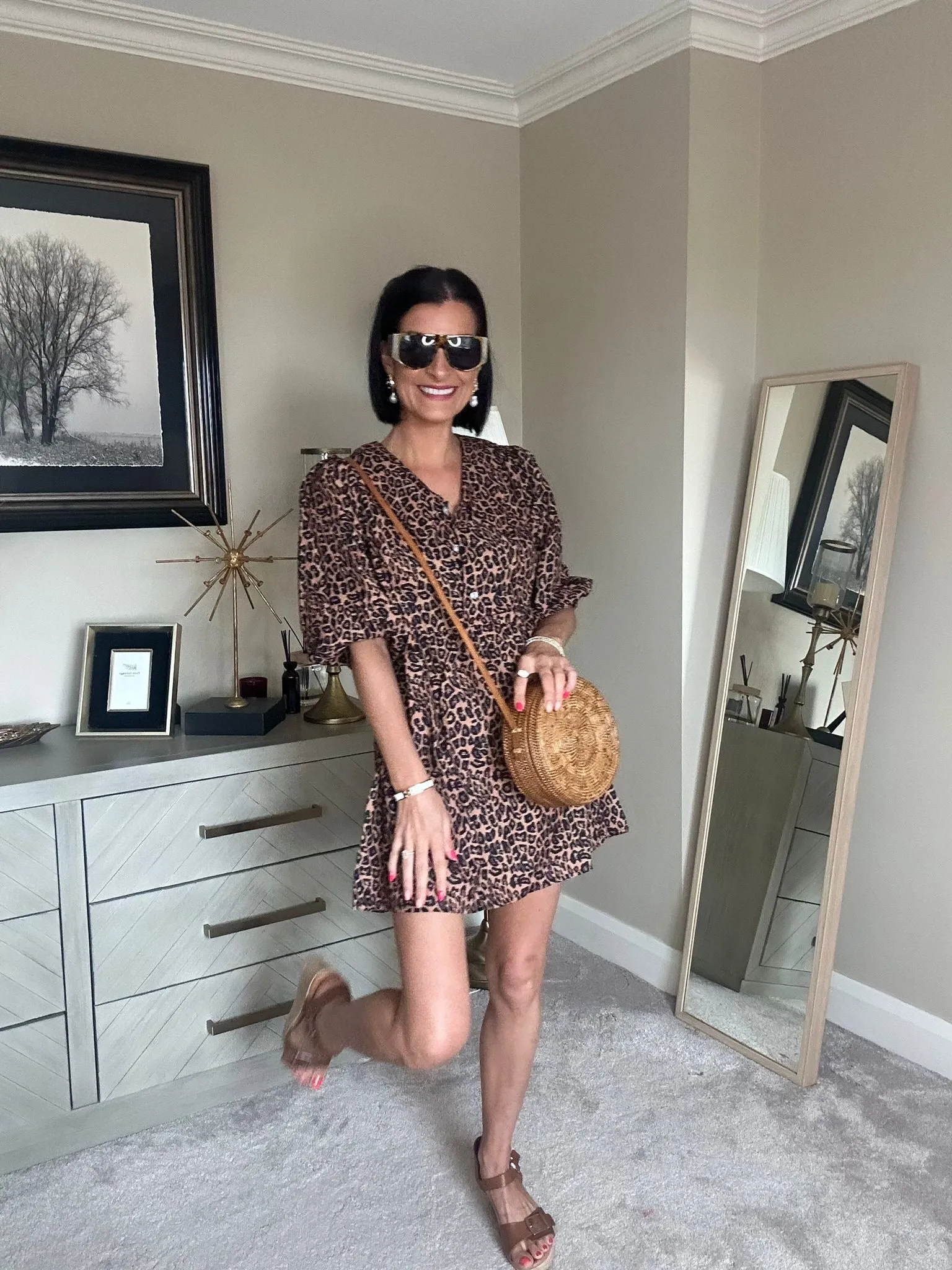 Leopard Print Carrie Dress Brown