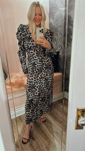 Leopard Print Midi Dress