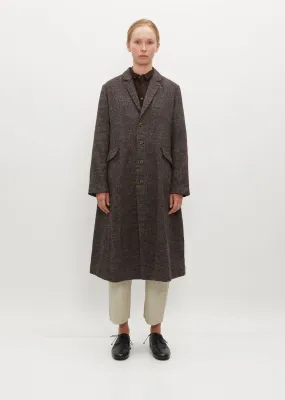 Linen Wool Glen Check Coat