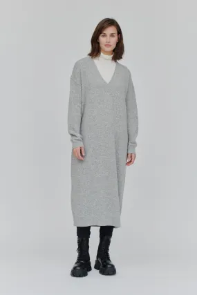 Lise V-Dress - Grey Mel.