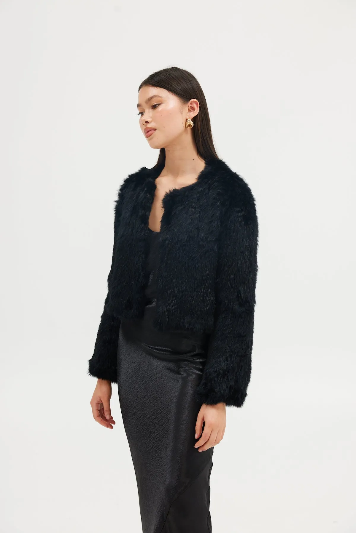 Lola Crop Jacket - Black