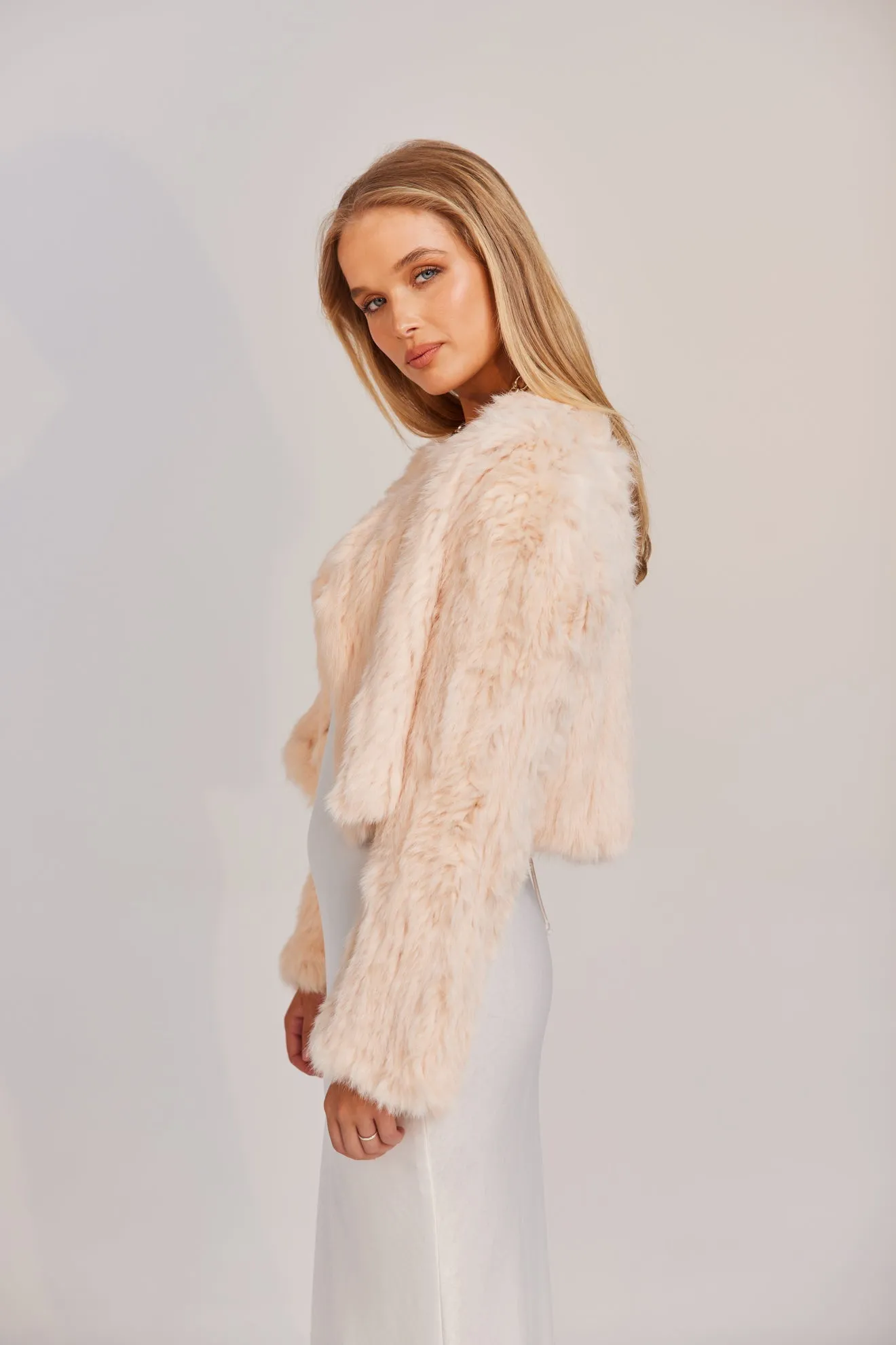 Lola Crop Jacket - Blush