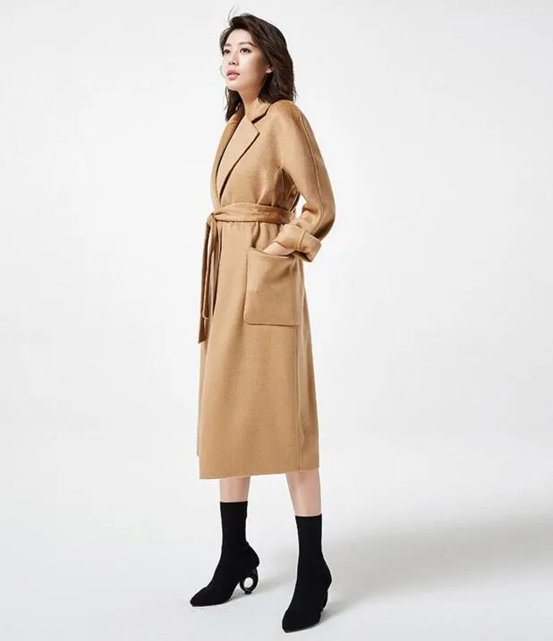 Long Wool Coat Double Face Woolen Coat/2233