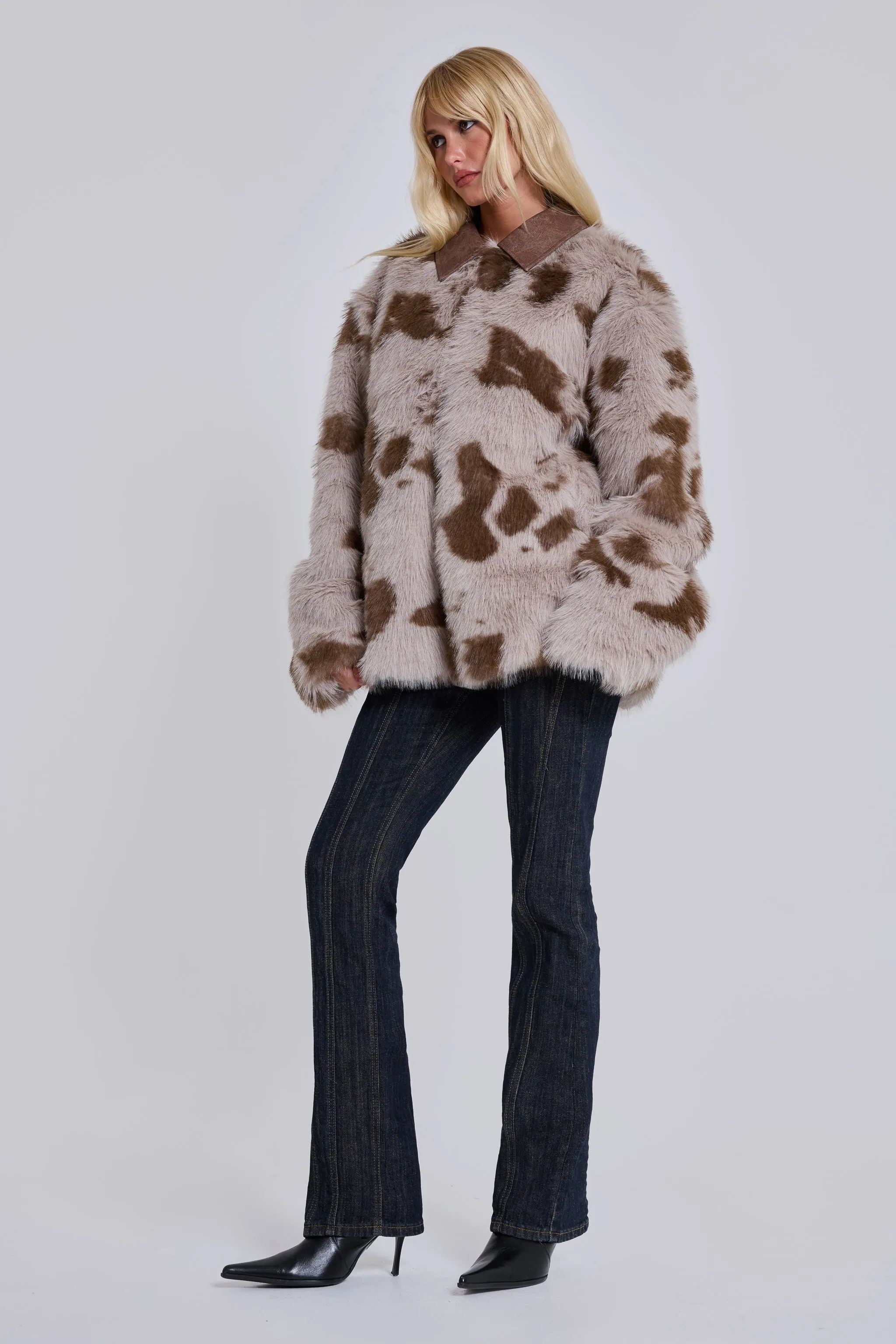 Lorax Cow Faux Fur Jacket