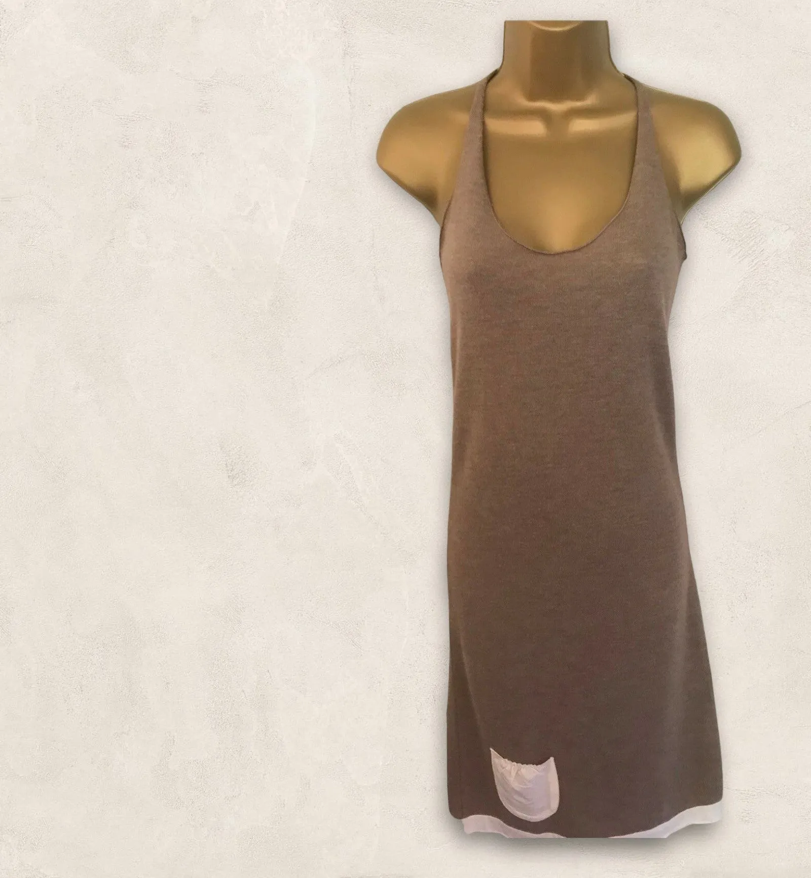 Lounge Lover Brown Soft Knit Dress Size M UK 10 US 6 EU 38