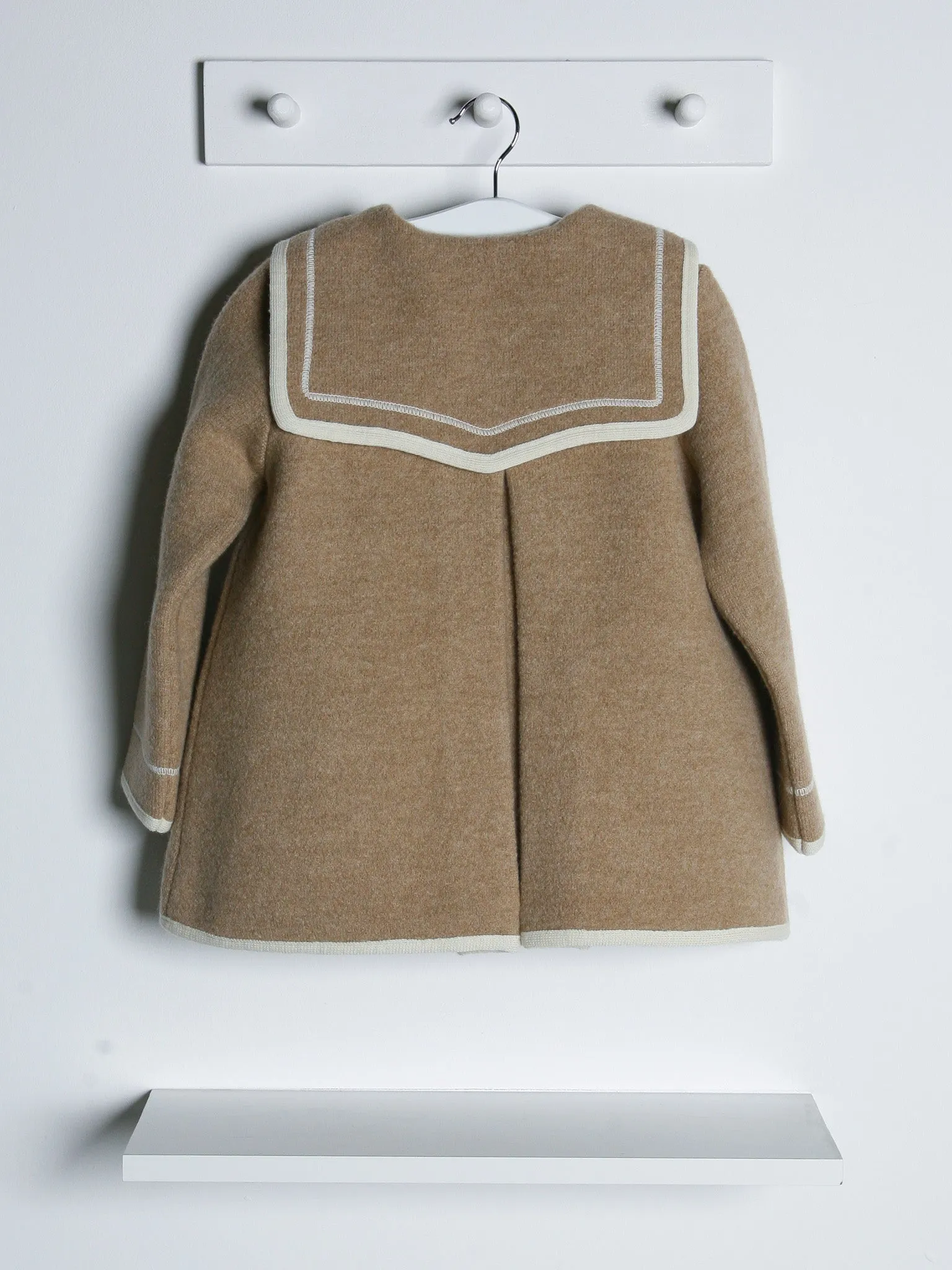 Marae Beige Merino Wool Sailor Coat