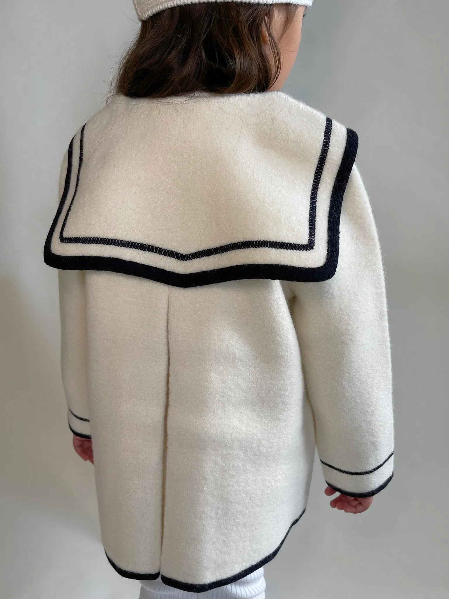 Marae Ivory Merino Wool Sailor Coat