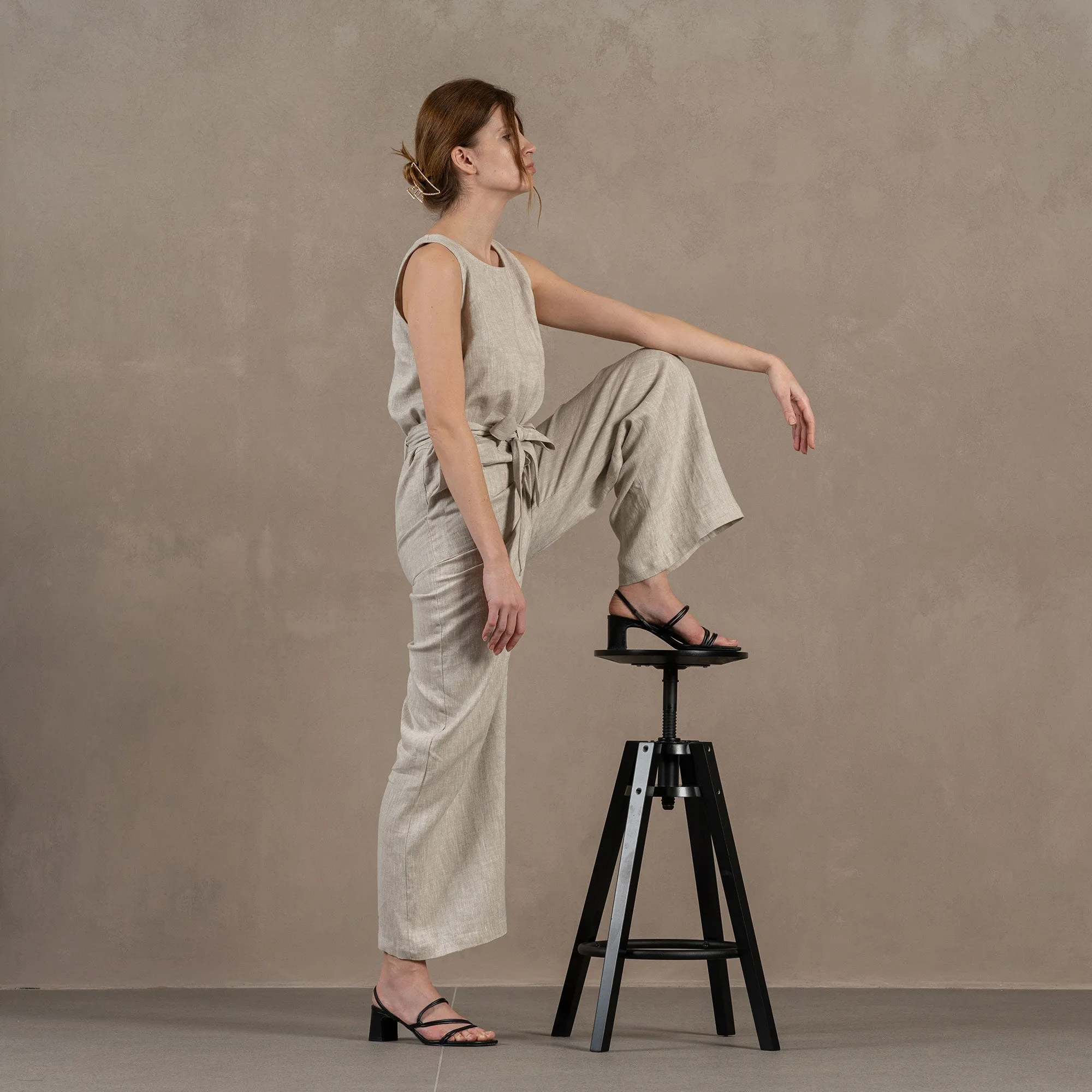 MENIQUE 100% Linen Jumpsuit Laura