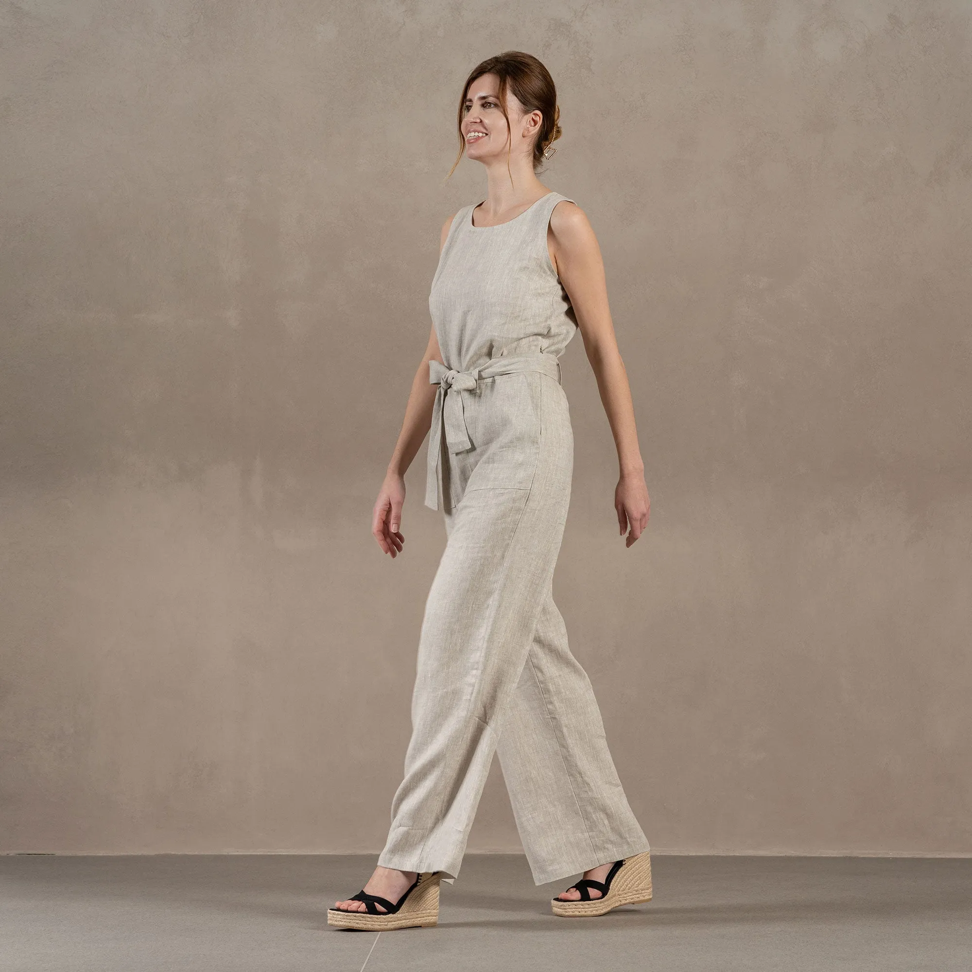 MENIQUE 100% Linen Jumpsuit Laura