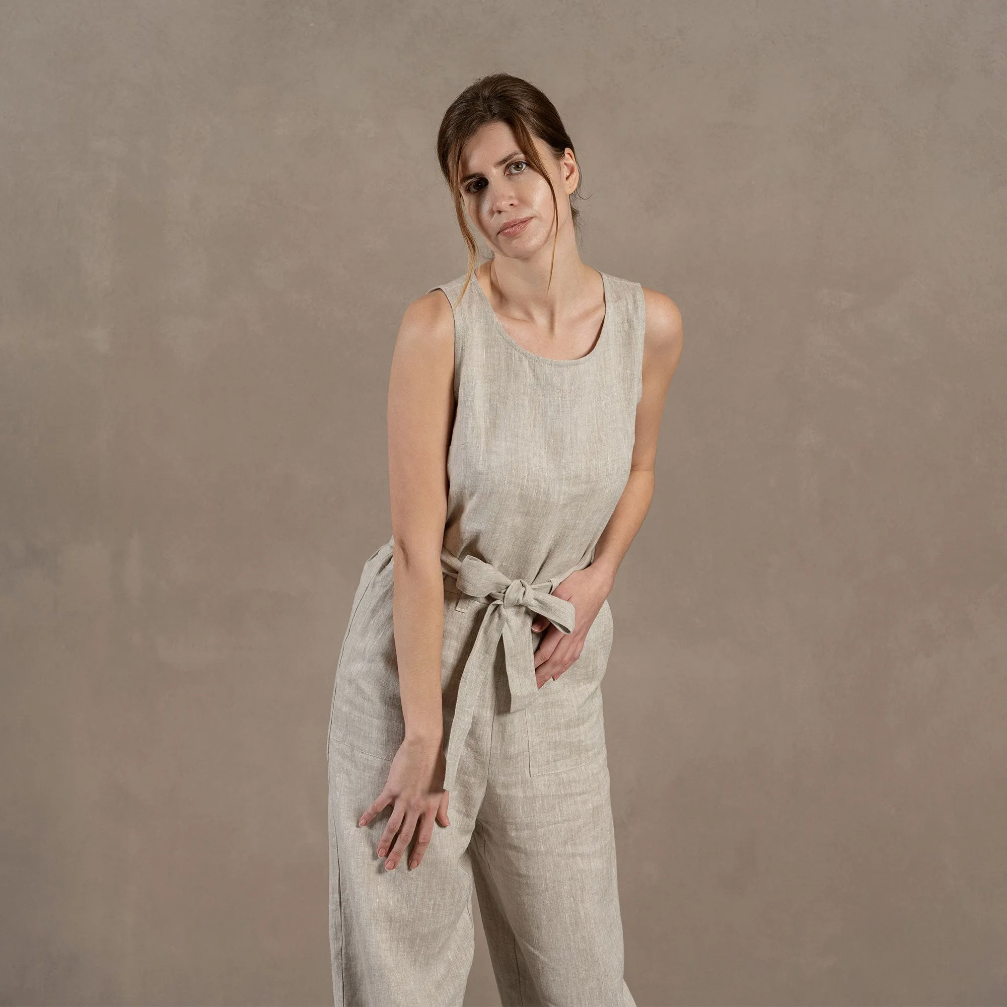 MENIQUE 100% Linen Jumpsuit Laura