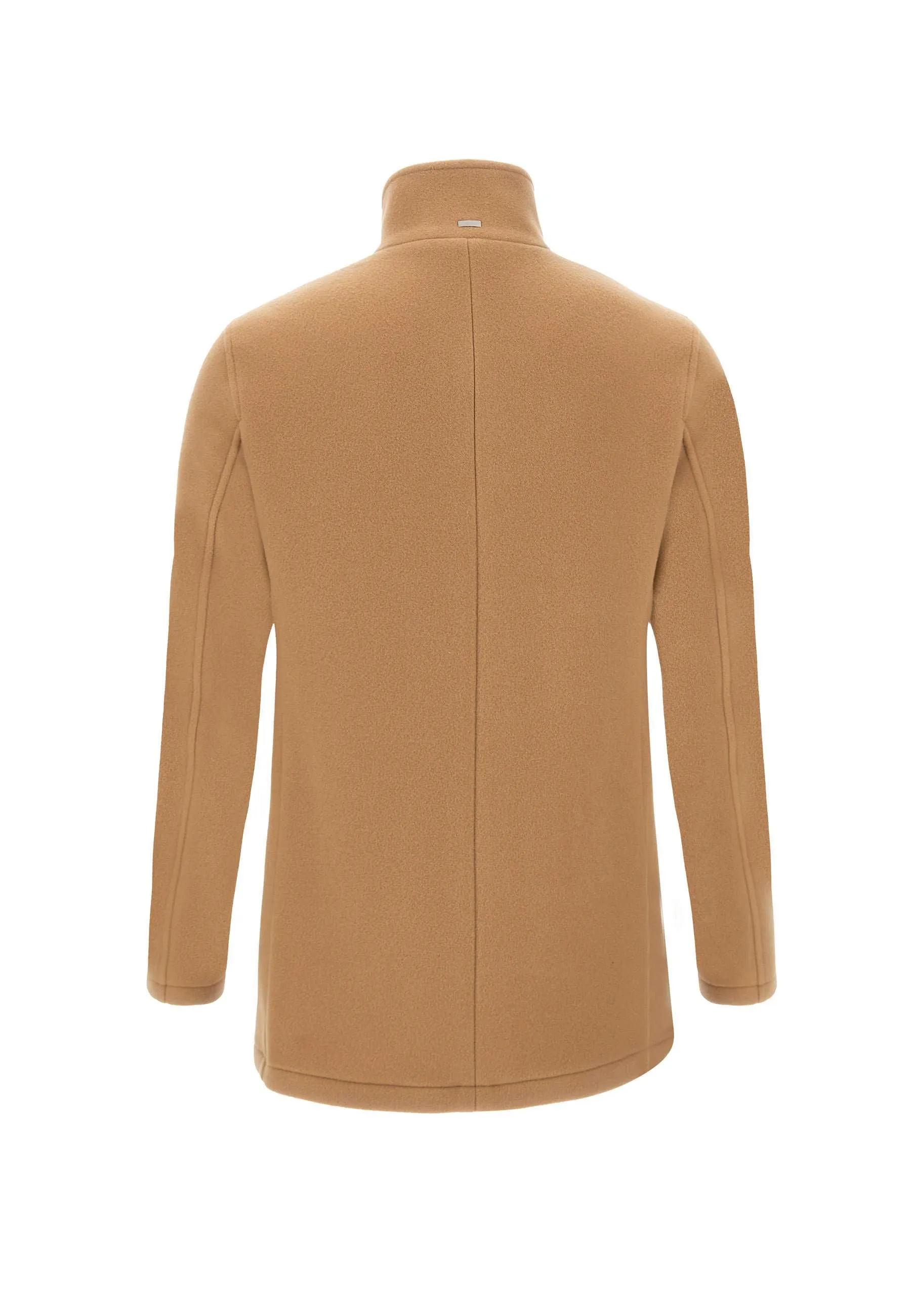 Men's Camel Wool Double-Breasted Coat