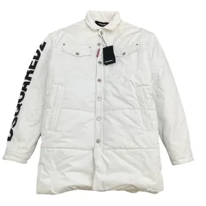 Men's Logo Down Jacket White Size IT 52 / XL