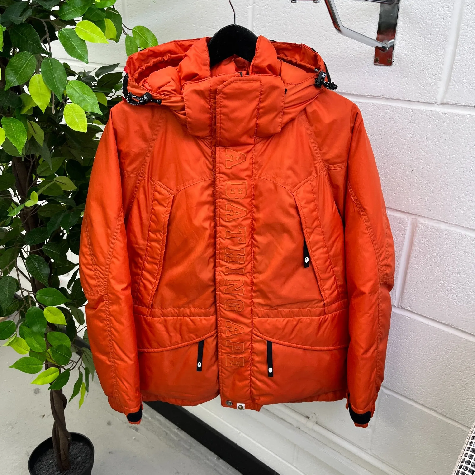 Men's Shark Down Jacket Orange Size M