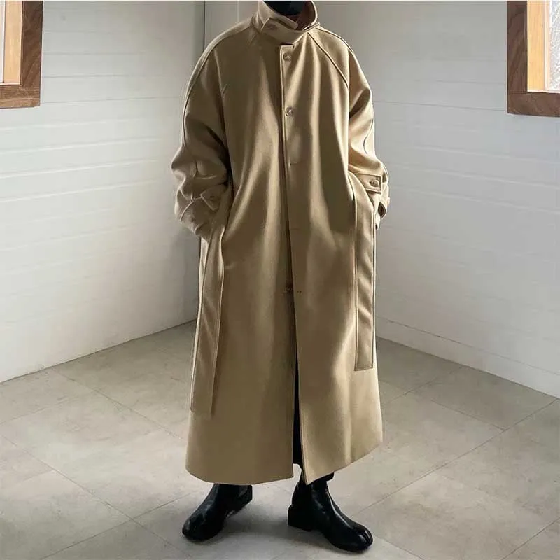 Men's Winter Loose Casual Extra Long Knee-length Coat