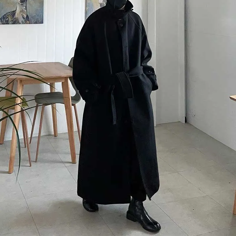 Men's Winter Loose Casual Extra Long Knee-length Coat