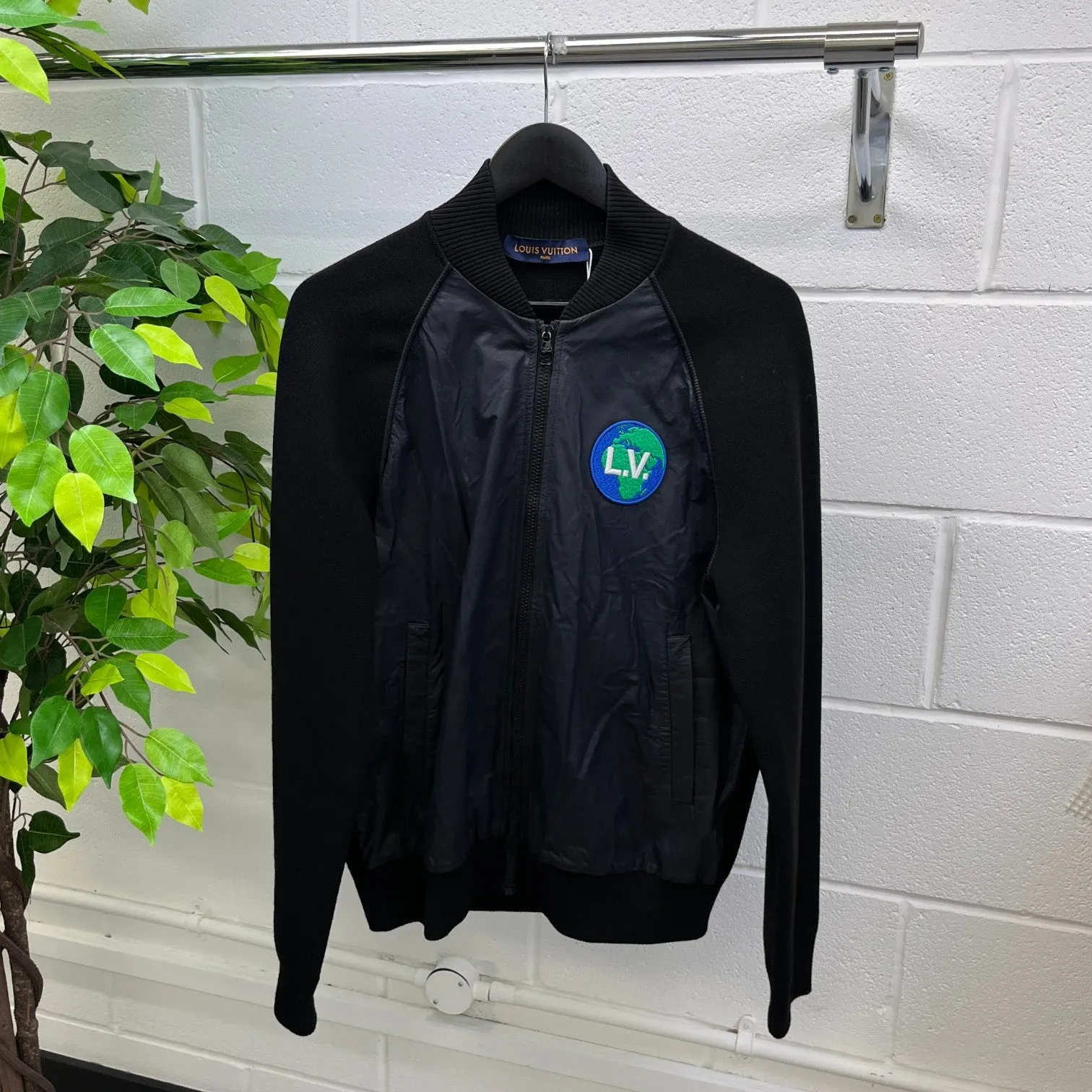 Men's X Virgil Abloh Planet Leather Jacket Black Size M