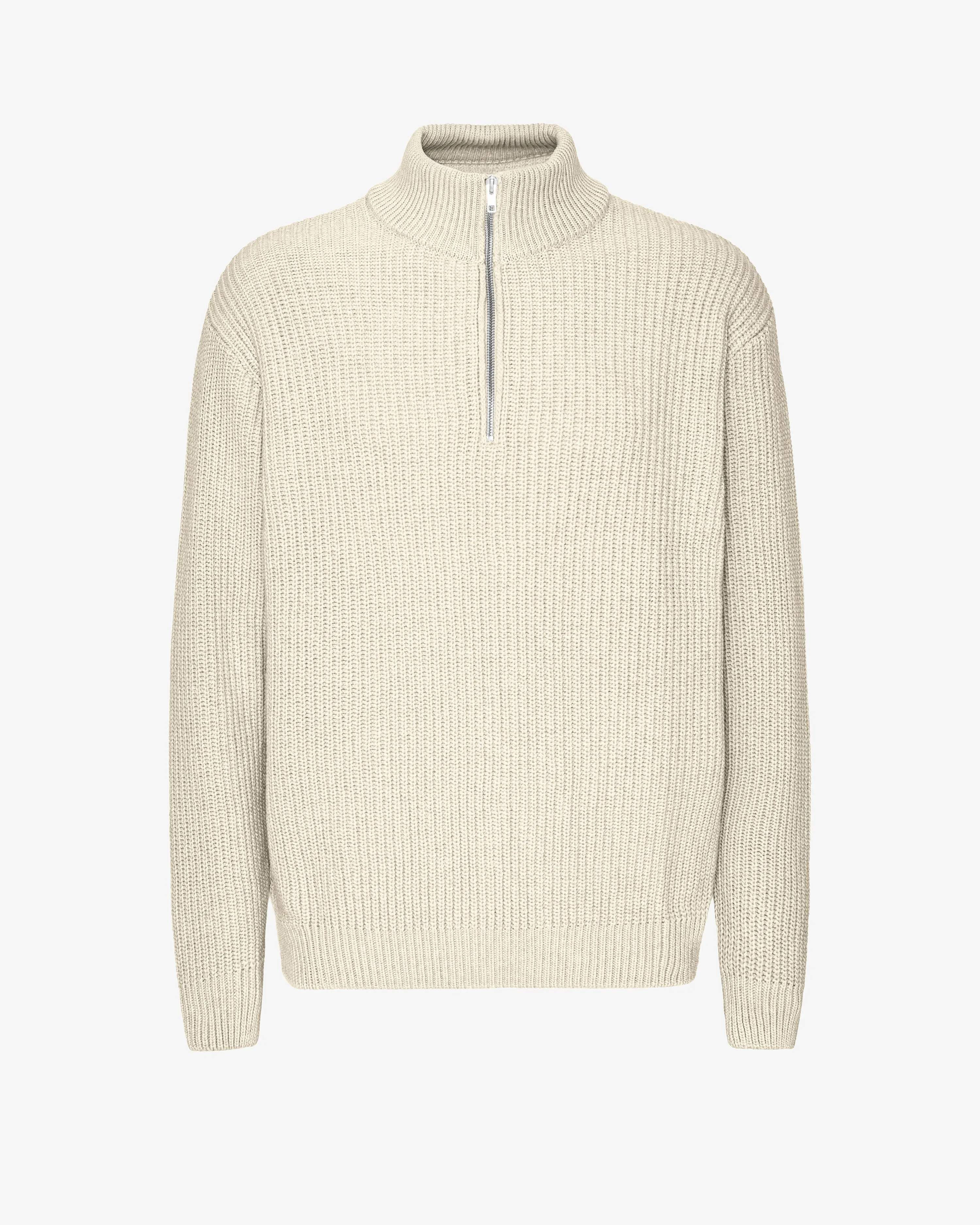 Merino Quarter Zip - Ivory White