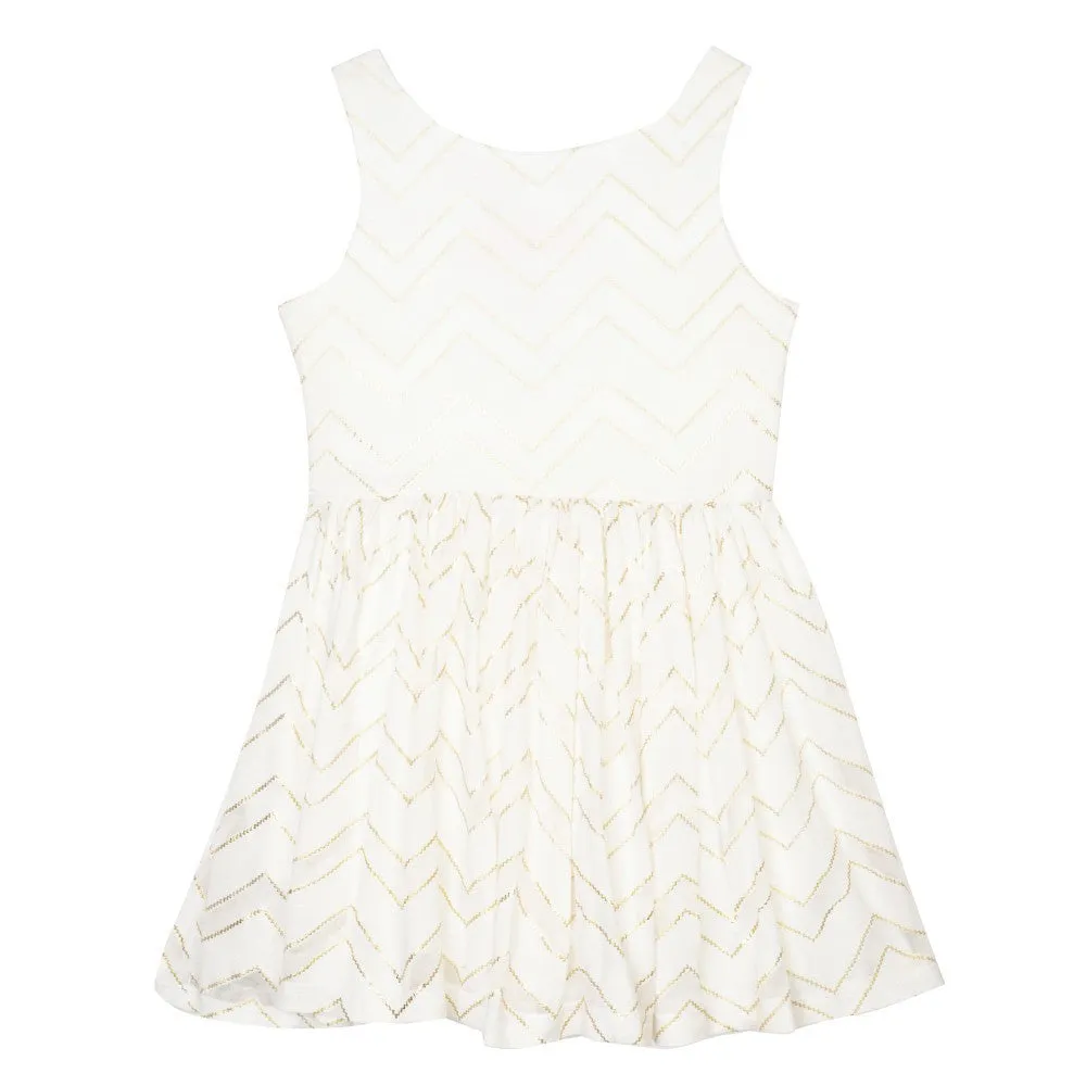 Michelle Gold Chevron Skater Dress