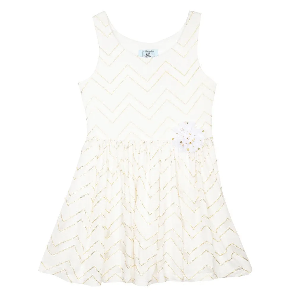 Michelle Gold Chevron Skater Dress