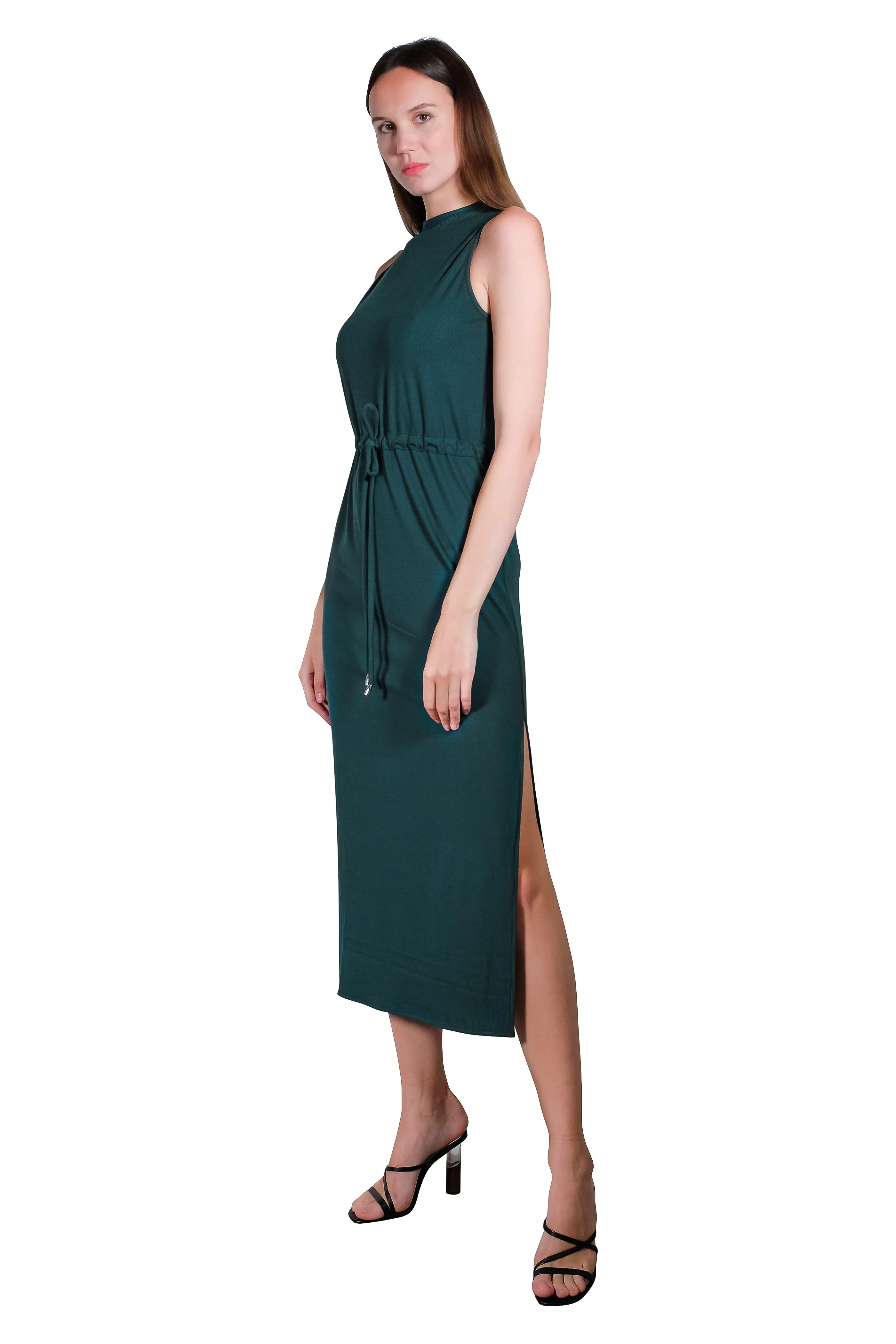 Michelle High-neck Maxi Rib Knit Dress