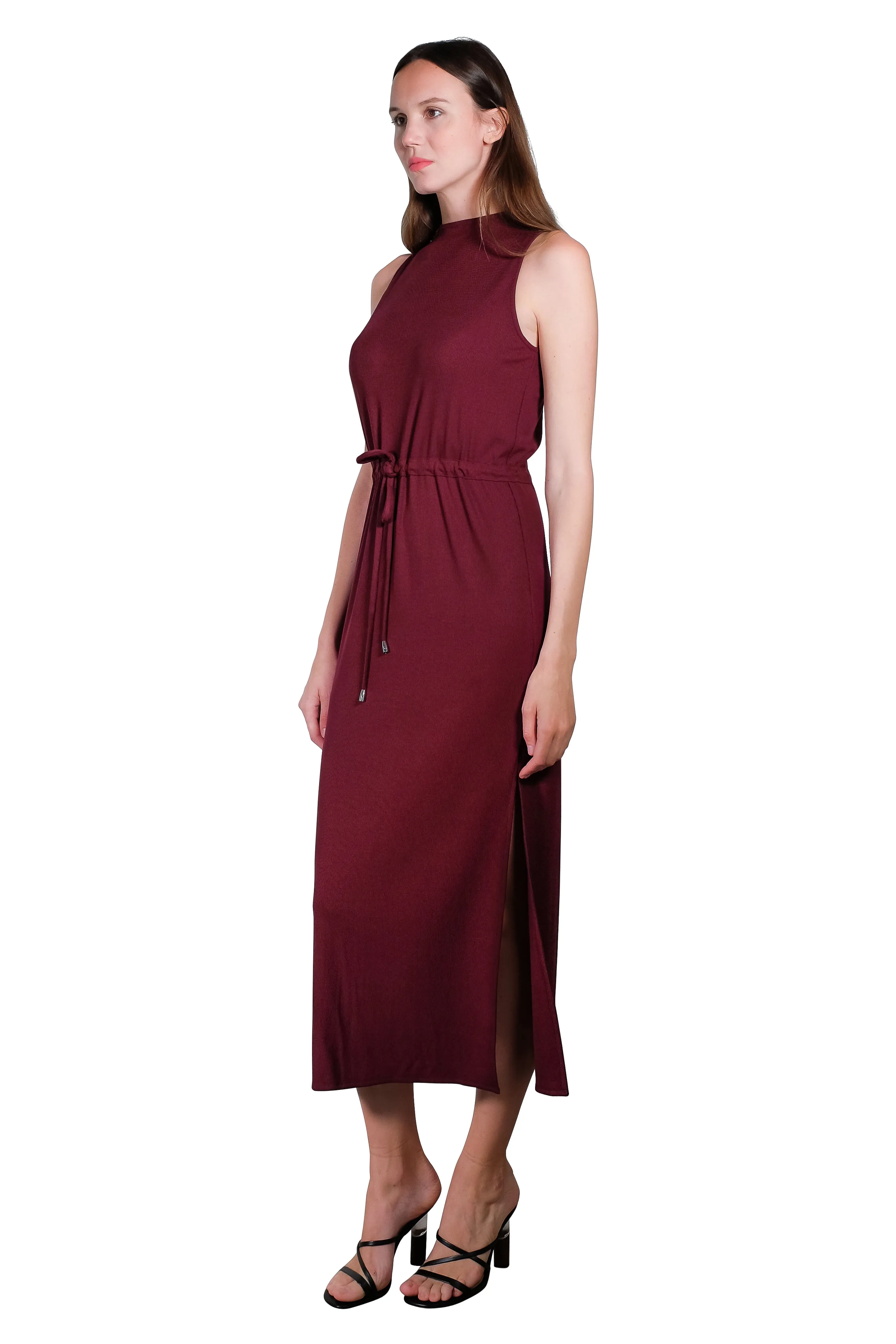 Michelle High-neck Maxi Rib Knit Dress